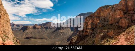 Vista panoramica sul Grand Canyon dal South Kaibab Trail, Arizona, USA Foto Stock