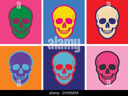 Cranio umano disegnato a mano. Illustrazione del vettore di schizzo disegnato a mano. Illustrazione Vettoriale