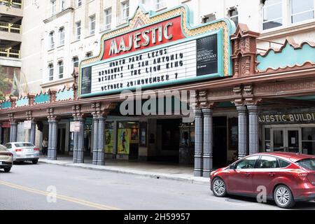 Il marchese per il Majestic Theatre, il teatro più antico di San Antonio, Texas. Foto Stock
