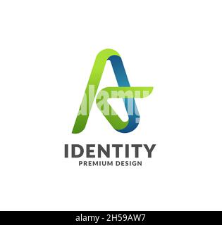 lettera iniziale colorata creativa un modello vettoriale di logo Illustrazione Vettoriale