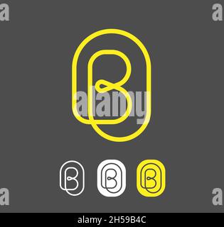 Lettera B semplice e lussuosa con linee geometriche sottili vettoriali Illustrazione Vettoriale