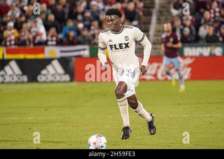 Denver, Colorado, USA, 7 novembre 2021, Los Angeles difensore FC Jesús David Murillo #94 al Dick’s Sporting Goods Park (Photo Credit: Marty Jean-Louis) Credit: Marty Jean-Louis/Alamy Live News Foto Stock