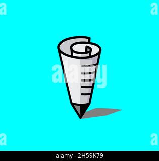 semplice disegno di carta matita logo idea vettore illustrazione Illustrazione Vettoriale
