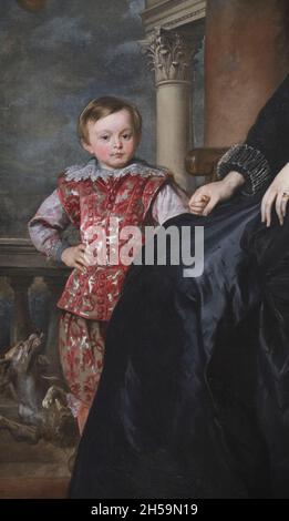 Un ragazzo ricco e fantasioso in un dipinto ad olio di una nobildonna genovese dell'artista fiammingo Anthony Van Dyck. Alla National Gallery of Art di Washin Foto Stock