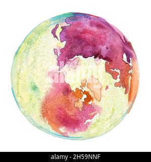 Pianeta terra. Vista dell'Eurasia e del Nord America. Russia, Stati Uniti, Alaska e Canada Foto Stock