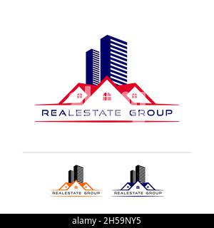 modelli di disegno del marchio del bene immobile Illustrazione Vettoriale