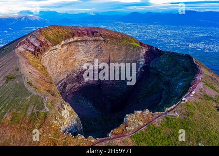 Vesuv Vulkan aus der Luft | Foto aerea del Vulcano Vesuv Foto Stock