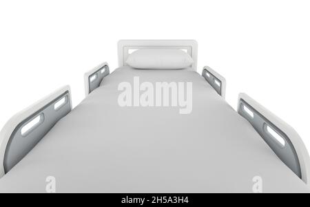 3d rendering letto elettrico ospedale isolato su sfondo bianco Foto Stock