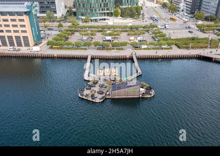 Green Island CPH Floating Bar a Copenhagen Foto Stock