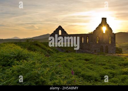 Il lungo abbandonato Ynys-y-Pandy Slate Mill, Pont-y-Pandy, galles del Nord Foto Stock