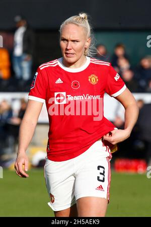 BARNET, INGHILTERRA - NOVEMBRE 07: Maria Thorisdottir di Manchester United Women durante Barclays fa Women's Super League tra Tottenham Hotspur e ma Foto Stock