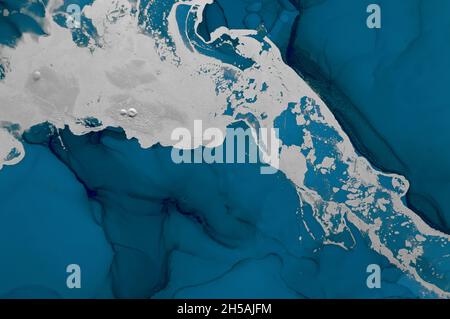 Acque turchesi dell'oceano. Su carta. Blu moderno Foto Stock