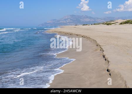 Spiaggia di Patara nella provincia di Antalya in Turchia. Foto Stock