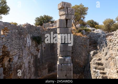 Rovina di cisterna. Antica città Patara. Antalya, Turchia Foto Stock