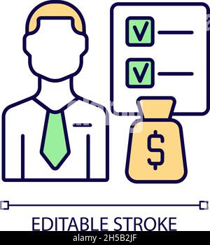Icona a colori RGB per il pianificatore finanziario Illustrazione Vettoriale