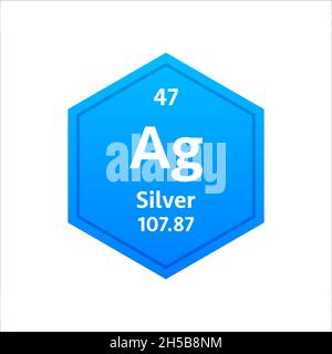 Simbolo argento. Elemento chimico della tabella periodica. Illustrazione dello stock vettoriale Illustrazione Vettoriale