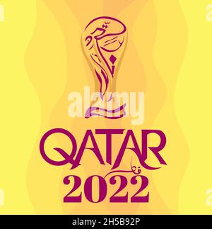 Illustrazione della Coppa del mondo di calcio del Qatar 2022 Illustrazione Vettoriale