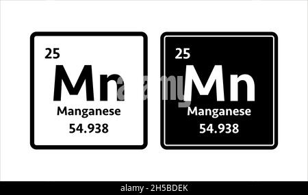 Simbolo del manganese. Elemento chimico della tabella periodica. Illustrazione dello stock vettoriale. Illustrazione Vettoriale