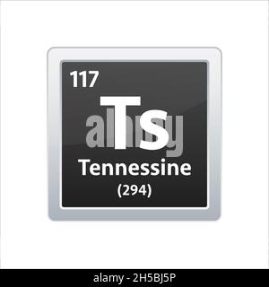 Simbolo Tennessine. Elemento chimico della tabella periodica. Illustrazione dello stock vettoriale Illustrazione Vettoriale