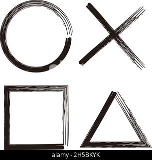 Le forme uniche dei tratti di pennello danno un'impressione unica in ogni situazione. Può essere formale o moderno se lo volete. Illustrazione Vettoriale