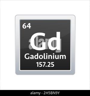 Simbolo gadolinio. Elemento chimico della tabella periodica. Illustrazione dello stock vettoriale Illustrazione Vettoriale
