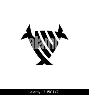 Lettera del logo MU Monogram con schermo triangolare e design a forma di cerchio su sfondo isolato. Logo a triangolo monogramma, logo a schermo monogramma, trian Illustrazione Vettoriale