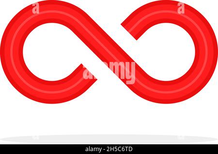 icona rossa illimitata come il logo infinity Illustrazione Vettoriale