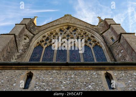 st mary's church snettisham nel nord del norfolk, importante chiesa del norfolk decorata nel 14th secolo a snettisham, chiesa anglicana nel villaggio di snettisham. Foto Stock