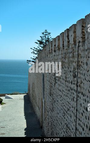 Castello di Sines muro. Sines, Alentejo, Portogallo Foto Stock