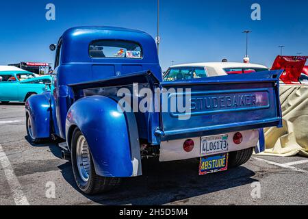 Reno, NV - 5 agosto 2021: 1948 Studebaker M5 Pickup Truck in una mostra locale. Foto Stock