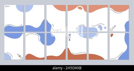 Modelli astratti. Set vettoriale. Collezione di sfondi design armonioso. Elementi grafici per poster, promozioni, opuscoli. Illustrazione Vettoriale