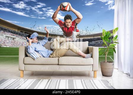 Immagine composita Sport VR Foto Stock