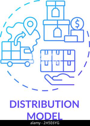 Icona del concetto di gradiente blu del modello di distribuzione Illustrazione Vettoriale