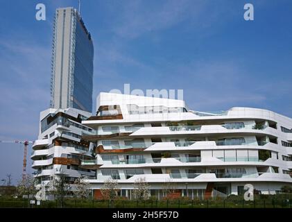Hadid Residences e Isozaki Tower nel complesso 'City Life' di Milano Foto Stock