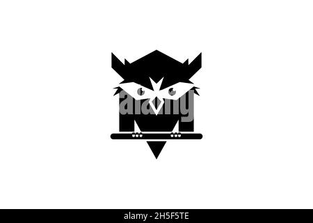 Logo Letter M owl. OWL logo con lettera M design concept. Logo unico e creativo. Design piatto facile da applicare su qualsiasi supporto. Illustrazione Vettoriale