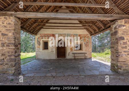 Chiesa di Sant'Agata nei pressi di Deutschnofen, Nova Ponente, Alto Adige Foto Stock