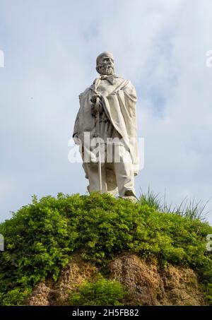 Statua di Giuseppe Garibaldi a Iseo, Italia, 2021. Foto Stock