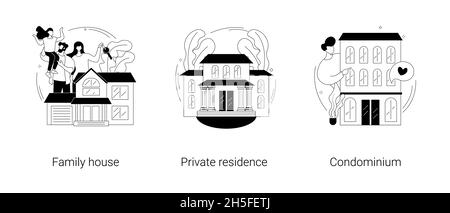Illustrazioni vettoriali astratte di concetto del mercato immobiliare. Illustrazione Vettoriale