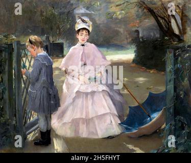 Nanny and Child del pittore impressionista francese, Eva Gonzalès (1849-1883), olio su tela, c.. 1877/8 Foto Stock
