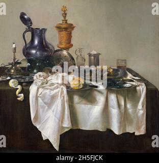 Willem Heda. Dipinto dal titolo “ Banquet Piece with Mince Pie” del pittore olandese dell'età dell'oro Willem Claeszoon Heda (1593/1594 - c.. 1680/1682), olio su tela, 1635 Foto Stock