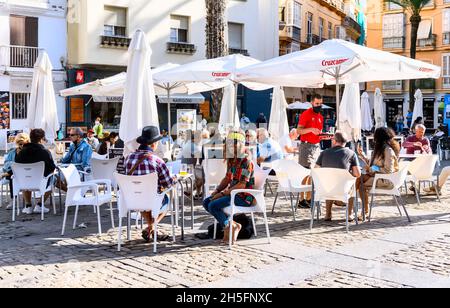 Piazza della Cattedrale Cadiz - Plaza de la Catedral, Andalusia Spagna Foto Stock