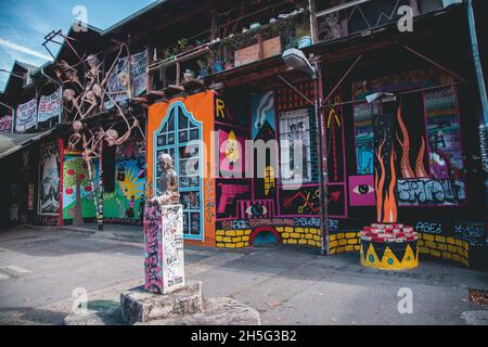 Metelkova Art Center visto a Lubiana, Slovenia Foto Stock
