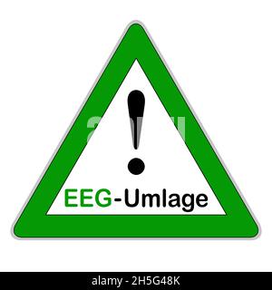 Legge tedesca sull'energia rinnovabile EEG e supplemento sul cartello verde Foto Stock