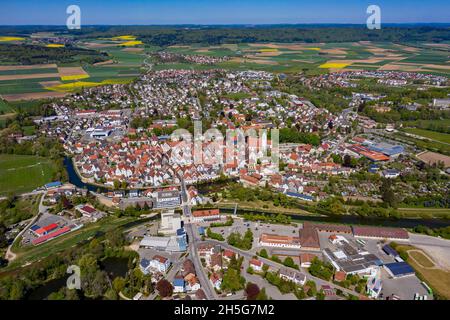 Riedlingen Luftbild | Die Stadt Riedlingen aus der Luft | Vista aerea della città tedesca Riedlingen Foto Stock