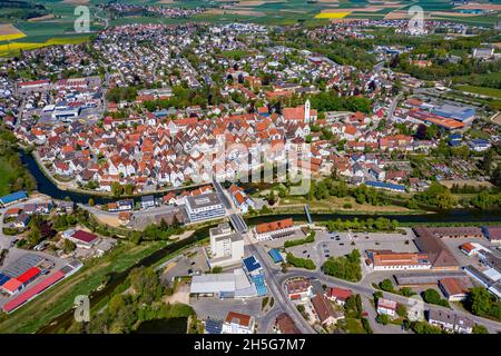 Riedlingen Luftbild | Die Stadt Riedlingen aus der Luft | Vista aerea della città tedesca Riedlingen Foto Stock