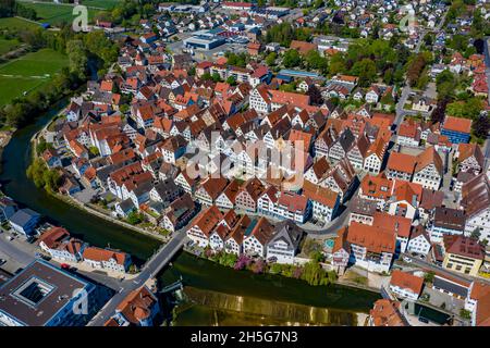 Riedlingen Luftbild | Die Stadt Riedlingen aus der Luft | Vista aerea della città tedesca Riedlingen Foto Stock