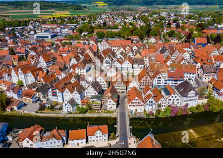 Riedlingen Luftbild | Die Stadt Riedlingen aus der Luft | Vista aerea della città tedesca Riedlingen Foto Stock