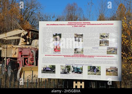 Museo all'aperto dei macchinari di Chernobyl Foto Stock