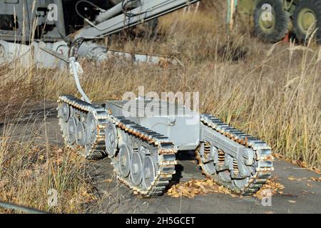 Museo all'aperto dei macchinari di Chernobyl Foto Stock