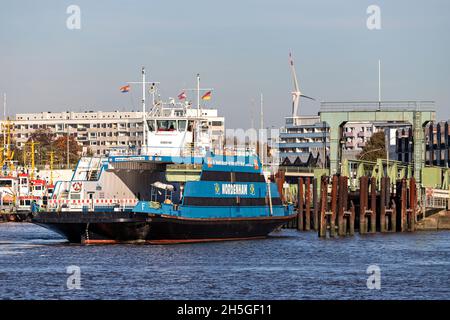 Weser traghetto NORDENHAM in servizio tra Bremerhaven e Nordenham Foto Stock